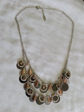 Vintage Kinetic statement necklace by Nygard, featuring layered medallions